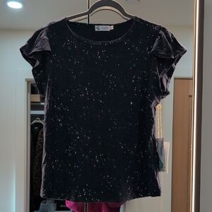 Carve Designs Women's Navy Speckled Short Sleeve Top.